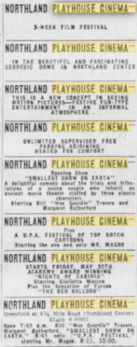 Playhouse Cinema - 1958 ADS
